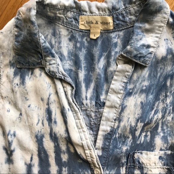 Cloth & Stone Anthro Dip Dyed Sleeveless Top Sz L - Picture 2 of 5